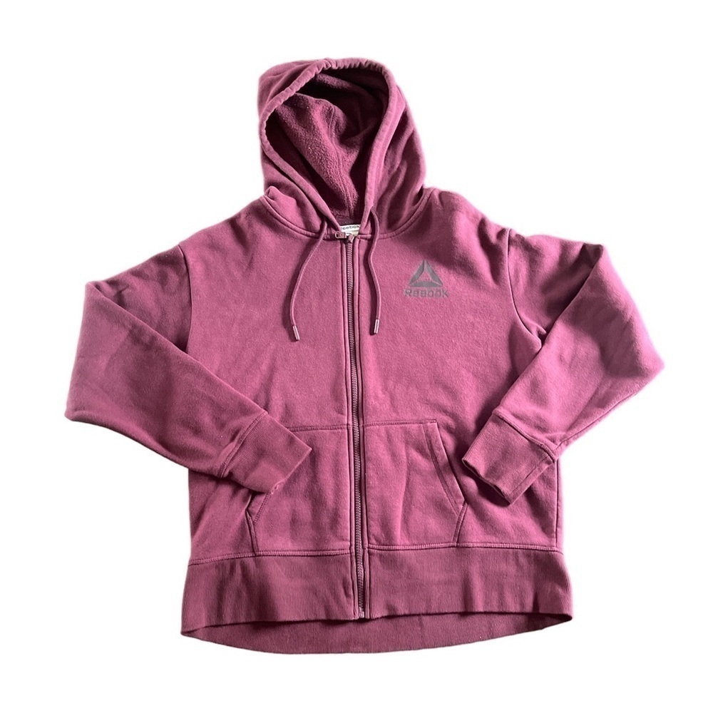 Reebok Women’s Full Zip Hoodie Sweatshirt Maroon Size Medium